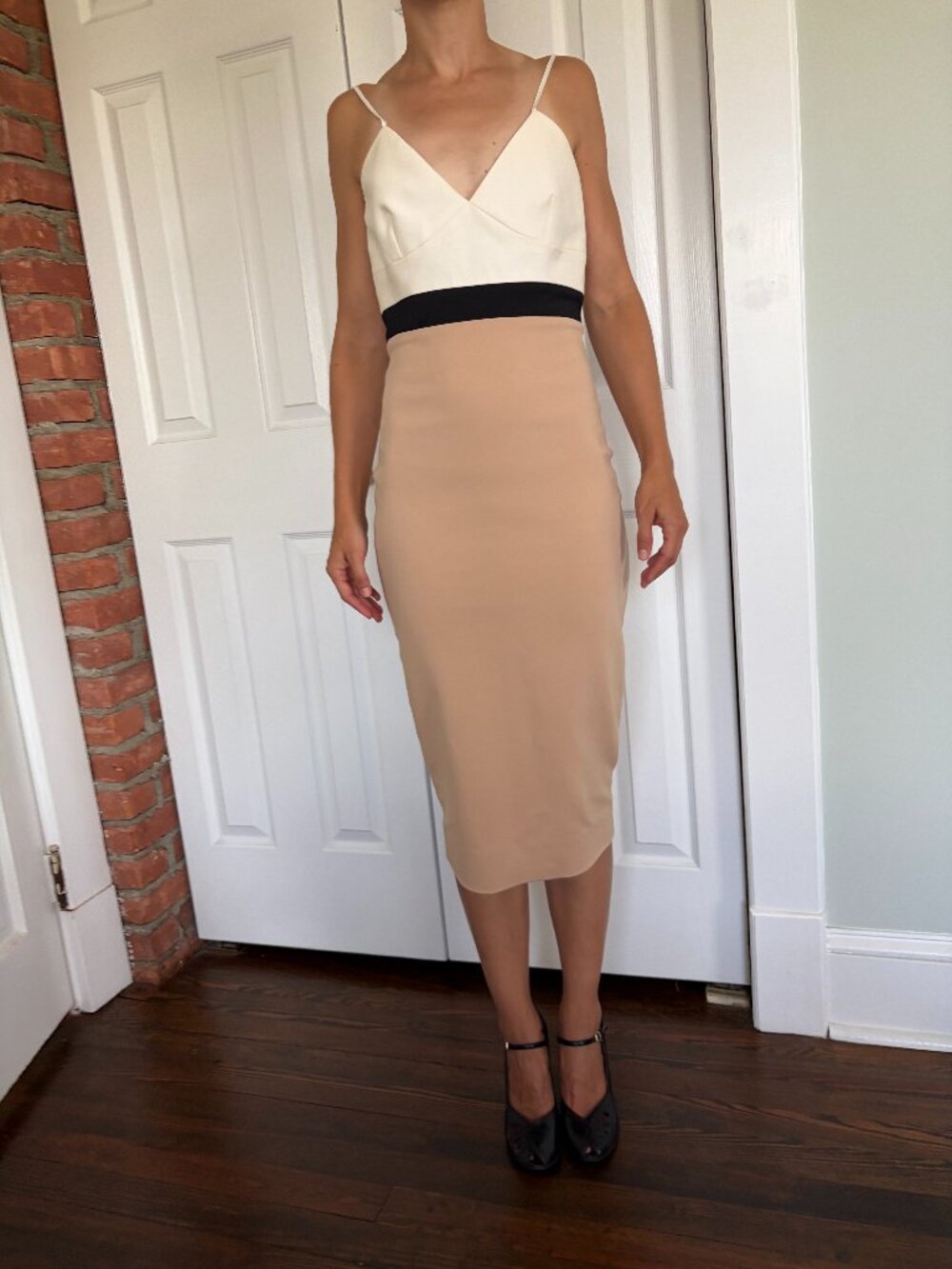 Victoria Beckham spaghetti strap midi dress